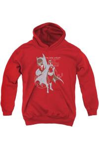 Батмен худи облегающее и мускулистое молодежное Gildan, красный