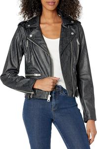 Женская укороченная косуха Levi's из искусственной кожи, черный/змеиный