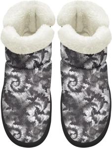 Мини-снежные ботинки для женщин, с противоскользящей подошвой, на меху, теплые ботильоны для зимы, для улицы и дома, размеры США 4,5-12 Chririnla, Gray Tie-Dye Bat