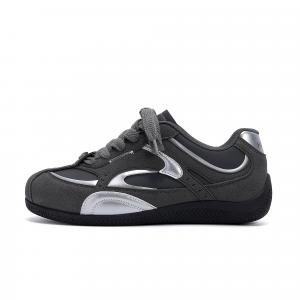 HUANQIU Кроссовки для скейтбординга Racing Shoes Mesh Coverage Abrasion Resistant, Breathable Low top мужские, темно-серый