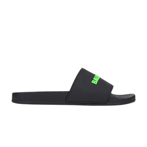 Кроссовки Balenciaga Rubber Slides 'Black Fluo Green', черный