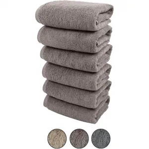 Мои домашние полотенца Полотенце Merida, 6 полотенец (50x100 см) мягкие и уютные, 100% хлопок My Home, светло-серый