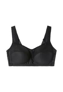 Рельефный бюстгальтер без косточек, с кружевными деталями sheego, черный