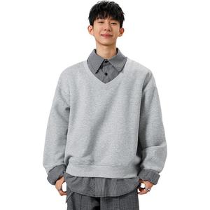 Свитшот Unisex Lapel Moderate Regular VanCamel, светло-серый