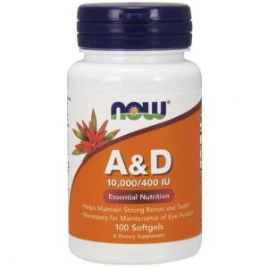 Now Foods, и 10 000/400 МЕ 100 капсул
