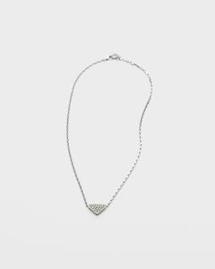 Мини-кулон в форме треугольника Eternal Gold из белого золота с бриллиантами Prada, белое золото / белый