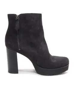 Синие замшевые ботильоны с двумя молниями Unisa, синий