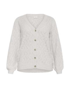 KAFFE CURVE Вязаный кардиган 'Anita' в крапчатом сером цвете