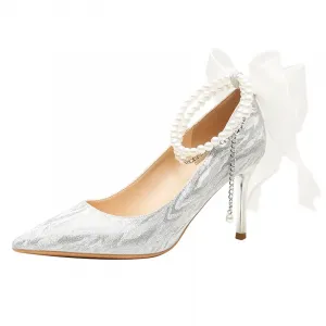 GOSO Серебряные туфли на шпильке для женщин, цвет Silver