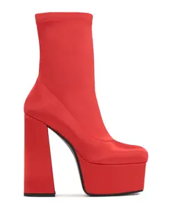 Ботильоны на широком каблуке и платформе. Kazar Studio, красный