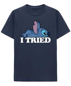 Мужская футболка с круглым вырезом "Stitch I Tried" Hybrid Apparel, Navy