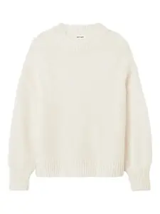 Вязаный джемпер с круглым вырезом Soft Goat, слоновая кость