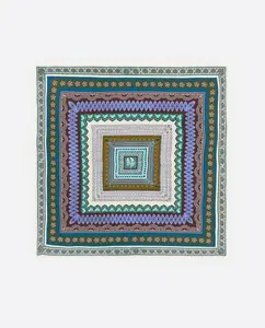 Женский платок с кружевом, зеленые концентрические рамки Bimba y Lola