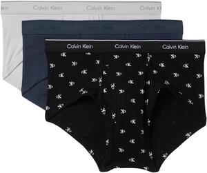 Комплект из 3 трусов Calvin Klein Mens Cotton Classics, Micro Chip/Diamond Logo/Black/Ink