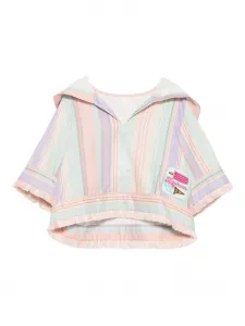 Полосатая толстовка с бахромой ZIMMERMANN Kids, розовый