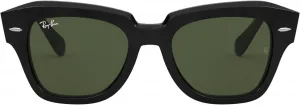 Солнцезащитные очки Ray-Ban унисекс Rb2186 State Street Square, Black/G-15 Green