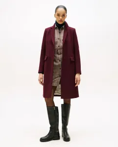 Женское пальто классического кроя с застежкой на пуговицы Tommy Hilfiger, бордовый