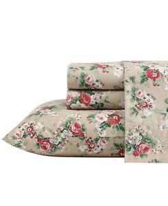 Комплект постельного белья из хлопкового перкаля, 4 предмета, размер «полуторный» Laura Ashley, цвет ashfield camel