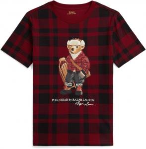 Футболка Polo Bear из хлопка в клетку Polo Ralph Lauren Kids, Hol25 Bear Edge Holiday Check