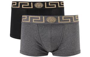 Грека Бордер Трусы Упаковка 2 Штуки Серый/Черный VERSACE