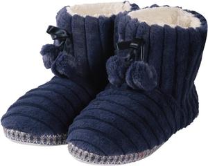 Домашние зимние тапочки-ботиночки Forfoot для женщин, уютные флисовые комнатные туфли, теплые мягкие ботильоны для дома, Navy Blue
