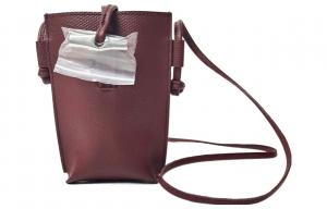 LONGCHAMP Сумка через плечо из зерненой кожи Roseau с карманом для телефона, женская, темно-фиолетовая