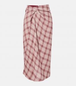 Юбка миди из хлопка в клетку Nicole Marant Etoile, Rosewood