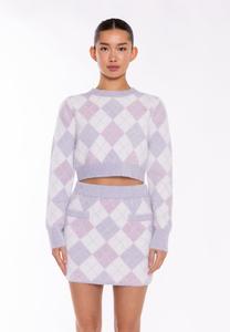 Юбка Glamorous Mini skirt, Lilac Metallic Argyle/Lilac