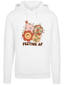 Пуловер F4NT4STIC Hoodie Festive AF Christmas Tree Balls, белый