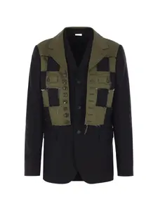 Деконструированный военный жакет Comme Des Garcons Homme Plus, черный