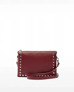 Женская двойная сумка-бандо с несколькими отделениями и декоративными заклепками на молнии Parfois, бордовый