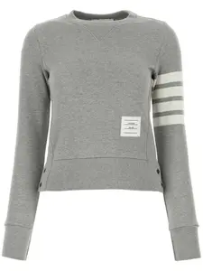 Толстовка с полосками на рукаве THOM BROWNE, серый