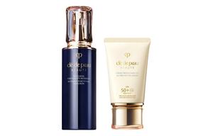 Элегантный антивозрастной солнцезащитный крем Diamond Night увлажняющий восстанавливающий набор 50мл+125мл Clé De Peau Beauté
