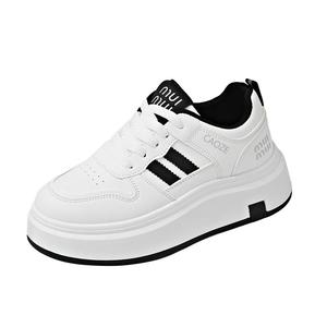 Нескользящие низкие кроссовки для скейтбординга, увеличивающие рост, для женщин Shiozawa, Black White