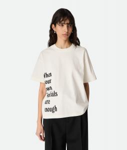 Cotton printed jersey t-shirt BOTTEGA VENETA, мел
