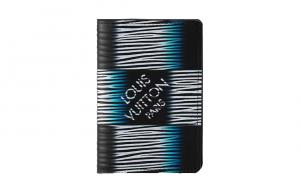 Кожаный бумажник обычный мужской тёмно-синий и белый LOUIS VUITTON