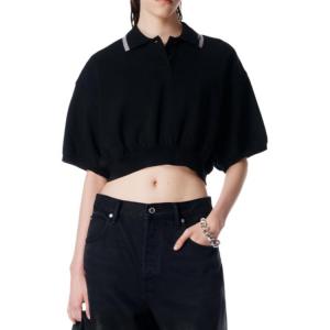 Женская рубашка-поло SS26 Alexander Wang, черный