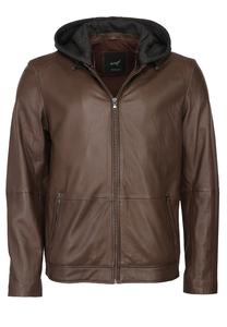 Кожаная куртка MIT KAPUZE 42020525 Maze, коричневый