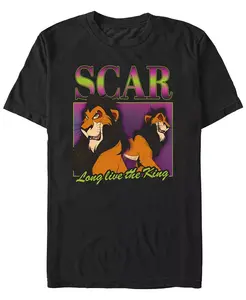 Мужская футболка с коротким рукавом Y2K Scar Disney Villains, черный