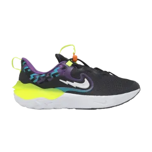 Кроссовки Nike Run Flow SE GS 'Black Teal Nebula Volt', черный