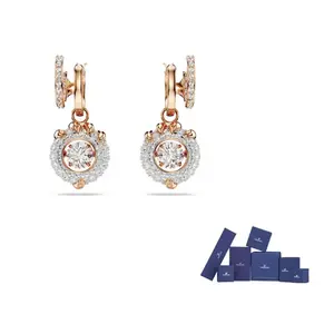 Swarovski Кубическая циркониевая бижутерия позолоченные серьги rose gold белые