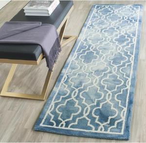 Ковер-дорожка handmade moroccan watercolor премиум шерсть safavieh dip dye collection blue/ivory DDY539K, 69 x 183 см