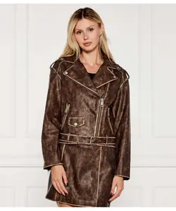 Кожаная куртка Шарлин Oversize fit Guess Jeans, коричневый