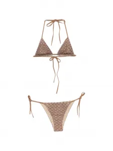 Бикини с треугольными чашечками и бисерной отделкой Missoni, коричневый