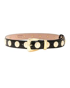 Черный и золотой ремень Benny с заклепками Khaite