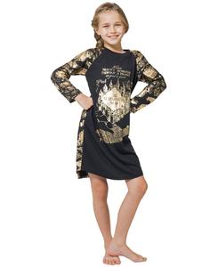 Ночная рубашка для девочек постарше, пижама-реглан с длинными рукавами и рисунком Карта Мародеров Harry Potter, No Color