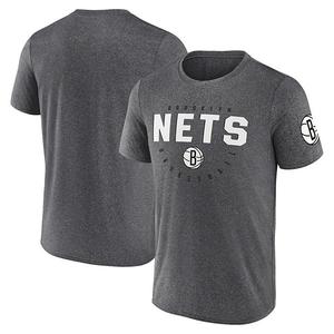 Мужская футболка brooklyn nets block practice performance heather charcoal Unbranded