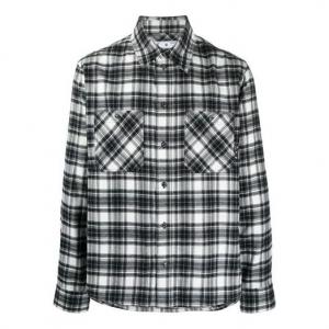 Рубашка ss21 plaid long sleeves shirt black Off-White, черный