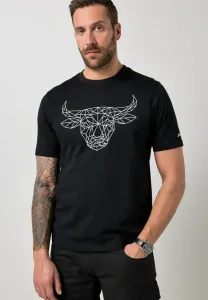 Футболка с коротким рукавом, обхват груди, размер до 8xl, с принтом. Jp1880, Black