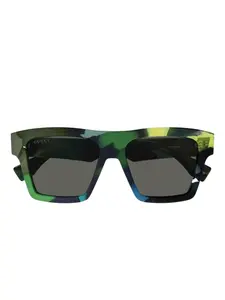 Солнцезащитные очки с графическим принтом Gucci Eyewear, зеленый